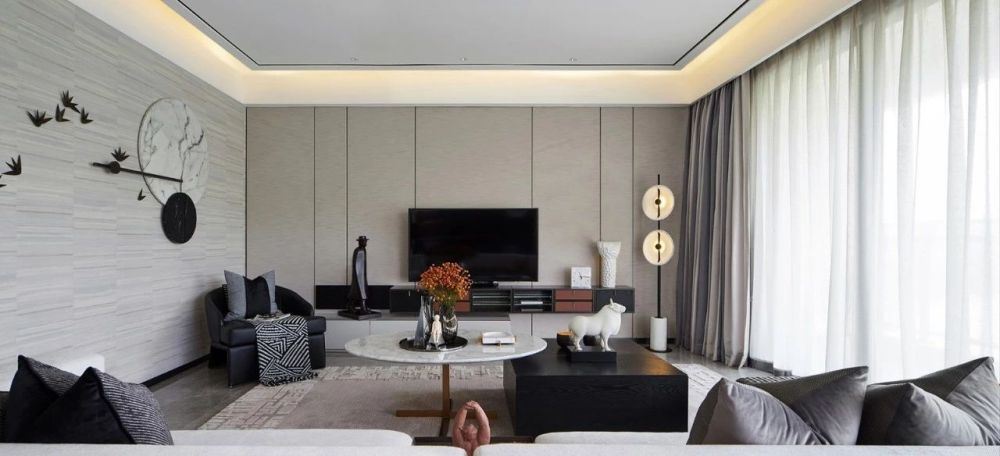 张家港室内装修仁山公园140平米四居-现代简约风格室内设计家装案例