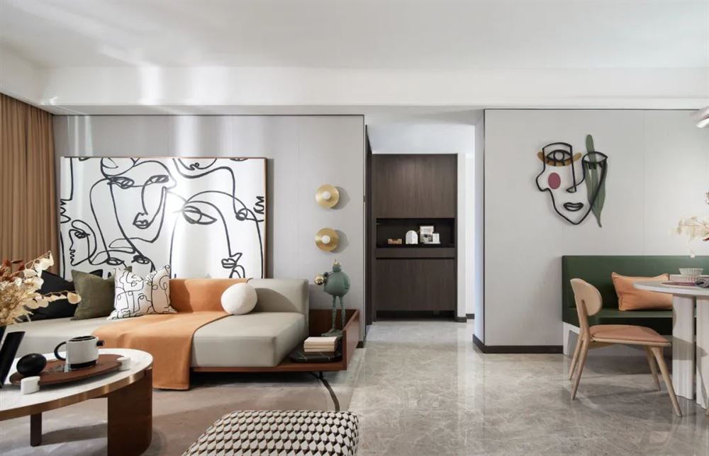 张家港室内装修盛世盘龙102平米-现代轻奢风格室内设计家装案例